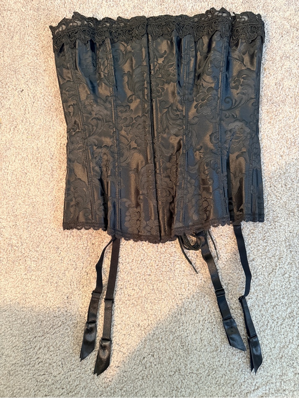 Frederick's of Hollywood Black Shimmer Corset Top